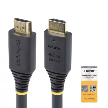 StarTech.com 15m (49,2 pēd.) aktīvs ātrgaitas HDMI kabelis, 4K 60 Hz/1440p 144 Hz, HDR10/HDCP 2.2/ARC, 18 Gbit/s, UHD HDMI 2.0 vads televizoram/monitoram/displejam, TPE apvalks