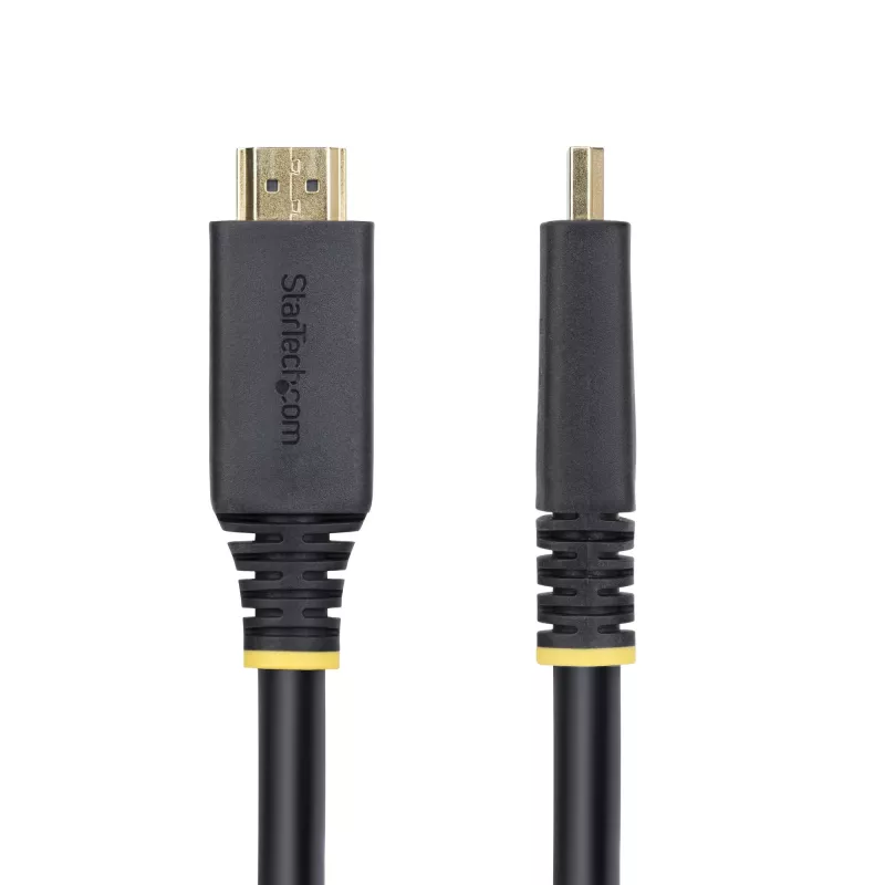 StarTech.com 15m (49,2 pēd.) aktīvs ātrgaitas HDMI kabelis, 4K 60 Hz/1440p 144 Hz, HDR10/HDCP 2.2/ARC, 18 Gbit/s, UHD HDMI 2.0 vads televizoram/monitoram/displejam, TPE apvalks