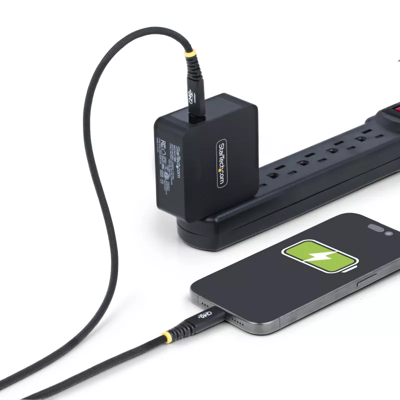 StarTech.com 3 m USB-C uzlādes kabelis, izturīgs un īpaši elastīgs, 240 W (5 A) PD EPR, USB 2.0 klēpjdatora lādētāja kabelis, USB-IF sertificēts, izturīgs USB-C uzlādes vads