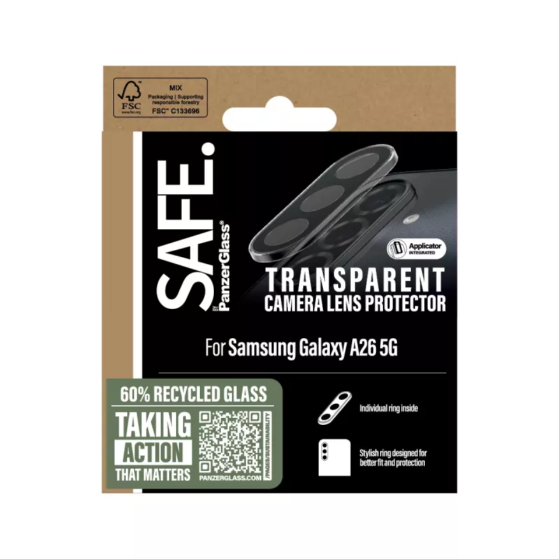 Kameras objektīva aizsargs PanzerGlass Samsung Galaxy A26 5G Caurspīdīgs pret skrāpējumiem triecienizturīgs
