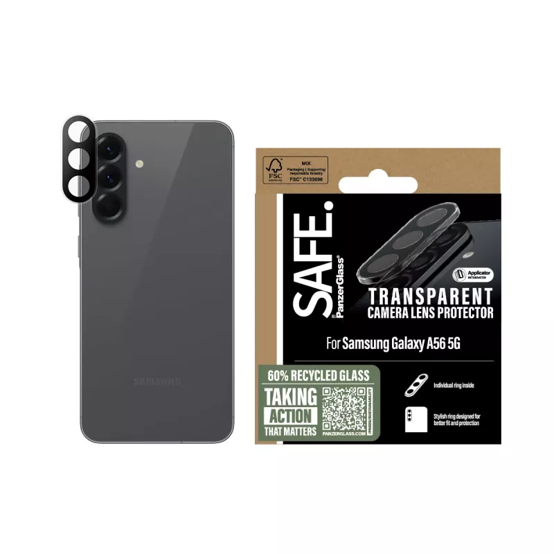 Kameras objektīva aizsargs PanzerGlass Samsung Galaxy A56 5G caurspīdīgs, izturīgs pret skrāpējumiem un triecieniem