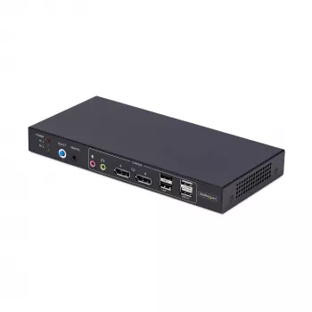 StarTech.com 2 portu divu monitoru DisplayPort KVM slēdzis ar divu skatu video matricu, 4K 60Hz, 4x USB centrmezgla pieslēgvietas, karsto taustiņu pārslēgšanās, DP 1.2 matricas KVM, TAA atbilstošs