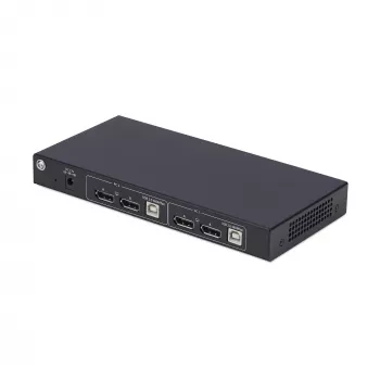 StarTech.com 2 portu divu monitoru DisplayPort KVM slēdzis ar divu skatu video matricu, 4K 60Hz, 4x USB centrmezgla pieslēgvietas, karsto taustiņu pārslēgšanās, DP 1.2 matricas KVM, TAA atbilstošs