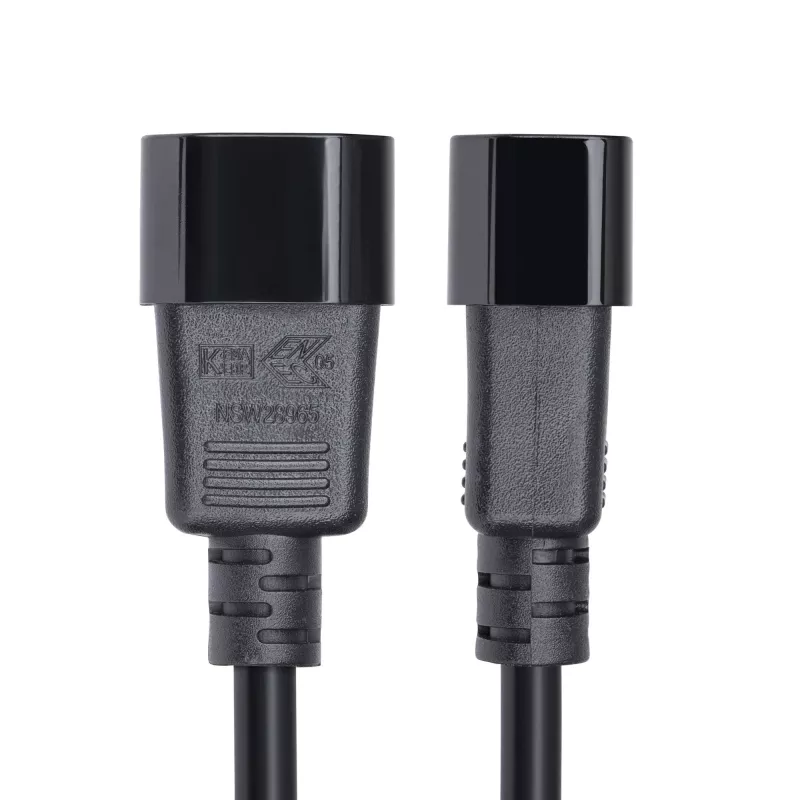 StarTech.com 4,5 m (15 pēdas) pagarinātāja strāvas vads, C14 uz C13 PDU strāvas vads, 15 A 250 V, 14 AWG, maiņstrāvas kabelis PDU/barošanas blokam, ar KEMA-KEUR sertifikātu
