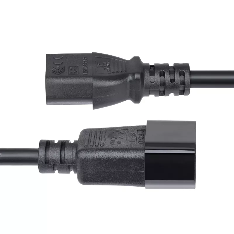 StarTech.com 4,5 m (15 pēdas) pagarinātāja strāvas vads, C14 uz C13 PDU strāvas vads, 15 A 250 V, 14 AWG, maiņstrāvas kabelis PDU/barošanas blokam, ar KEMA-KEUR sertifikātu