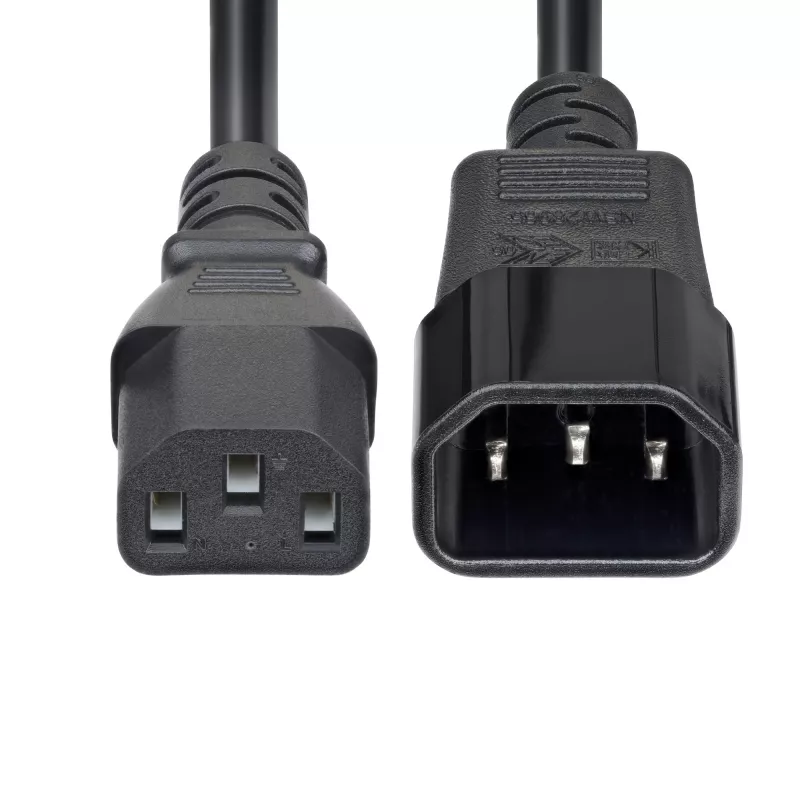 StarTech.com 4,5 m (15 pēdas) pagarinātāja strāvas vads, C14 uz C13 PDU strāvas vads, 15 A 250 V, 14 AWG, maiņstrāvas kabelis PDU/barošanas blokam, ar KEMA-KEUR sertifikātu