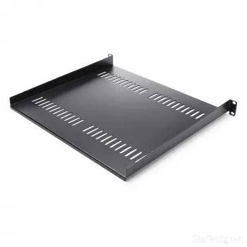 StarTech.com 1U servera plaukts – universāla ventilējama plaukta konsole 19 collu tīkla iekārtu plauktam un skapim – izturīgs tērauds – kravnesība 44 mārciņas/20 kg – 16 collu dziļš plaukts, melns