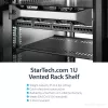 StarTech.com 1U servera plaukts – universāla ventilējama plaukta konsole 19 collu tīkla iekārtu plauktam un skapim – izturīgs tērauds – kravnesība 44 mārciņas/20 kg – 16 collu dziļš plaukts, melns