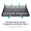 StarTech.com 1U servera plaukts – universāla ventilējama plaukta konsole 19 collu tīkla iekārtu plauktam un skapim – izturīgs tērauds – kravnesība 44 mārciņas/20 kg – 16 collu dziļš plaukts, melns
