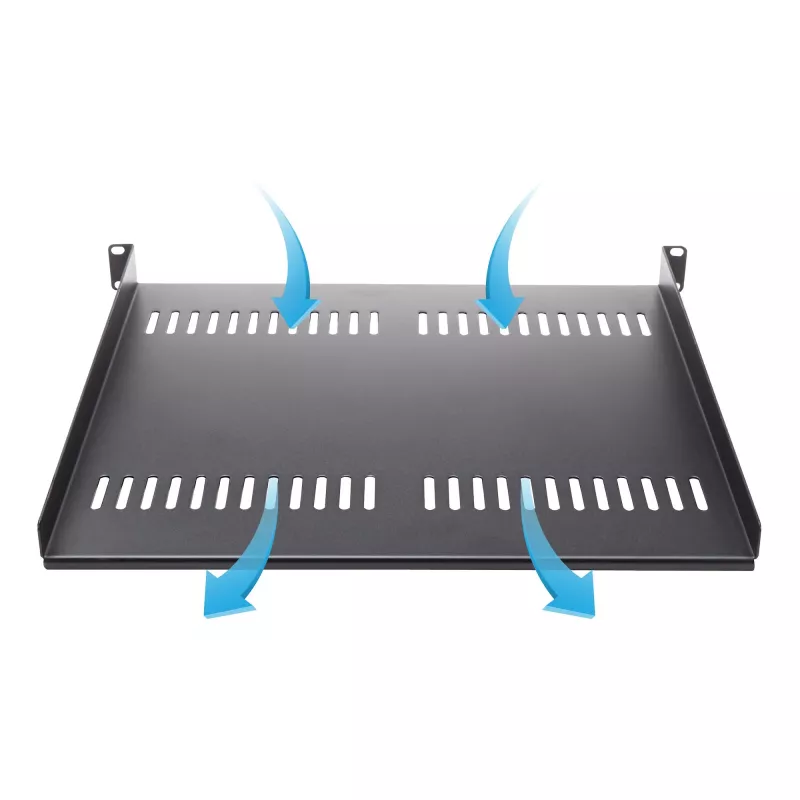 StarTech.com 1U servera plaukts – universāla ventilējama plaukta konsole 19 collu tīkla iekārtu plauktam un skapim – izturīgs tērauds – kravnesība 44 mārciņas/20 kg – 16 collu dziļš plaukts, melns