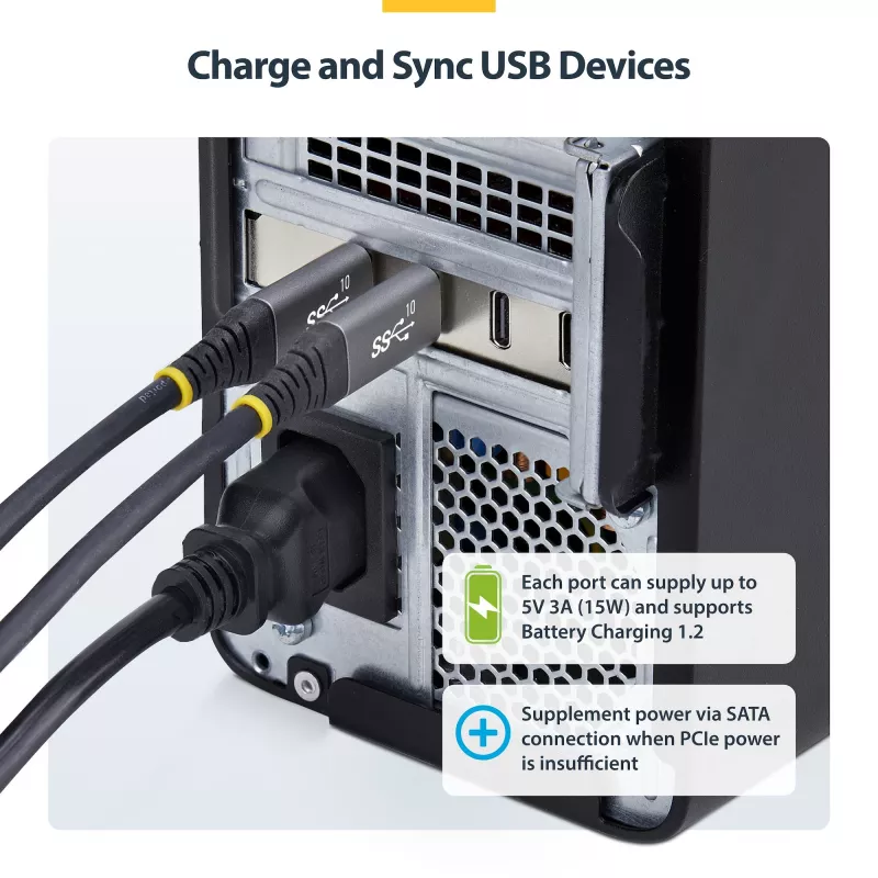 StarTech.com 4 portu USB Type-C PCIe karte, USB 3.2 10Gbps, USB-C PCI Express paplašināšanas karte, 4x neatkarīgi USB kontrolleri, Windows/Linux/macOS, TAA atbilstoša