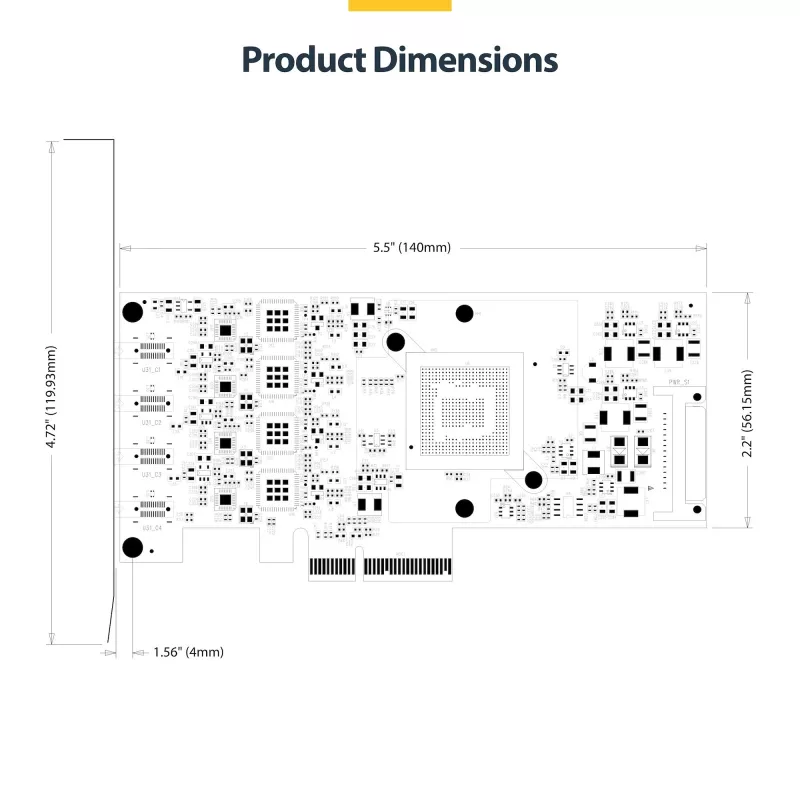StarTech.com 4 portu USB Type-C PCIe karte, USB 3.2 10Gbps, USB-C PCI Express paplašināšanas karte, 4x neatkarīgi USB kontrolleri, Windows/Linux/macOS, TAA atbilstoša
