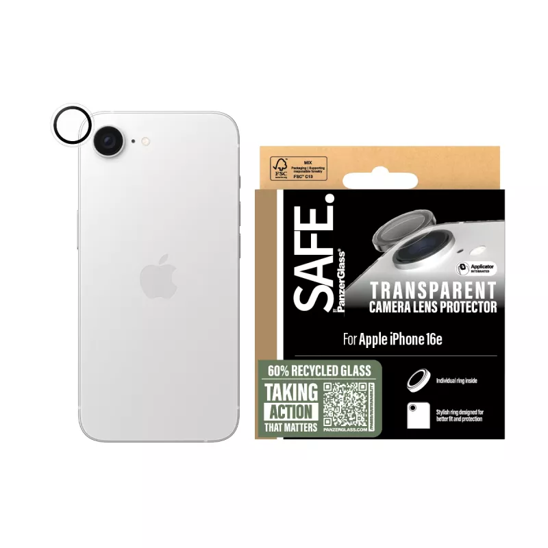 PanzerGlass SAFE. by ® Kameras objektīva aizsargstikls caurspīdīgs iPhone 17e | 16e