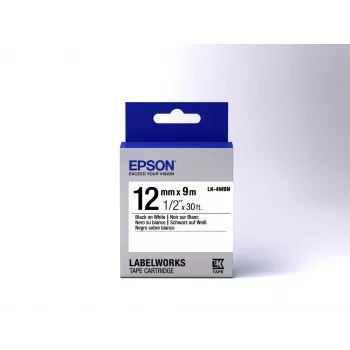 Epson etiķešu kārtridžs Standard LK-4WBN melns/balts 12mm (9m)