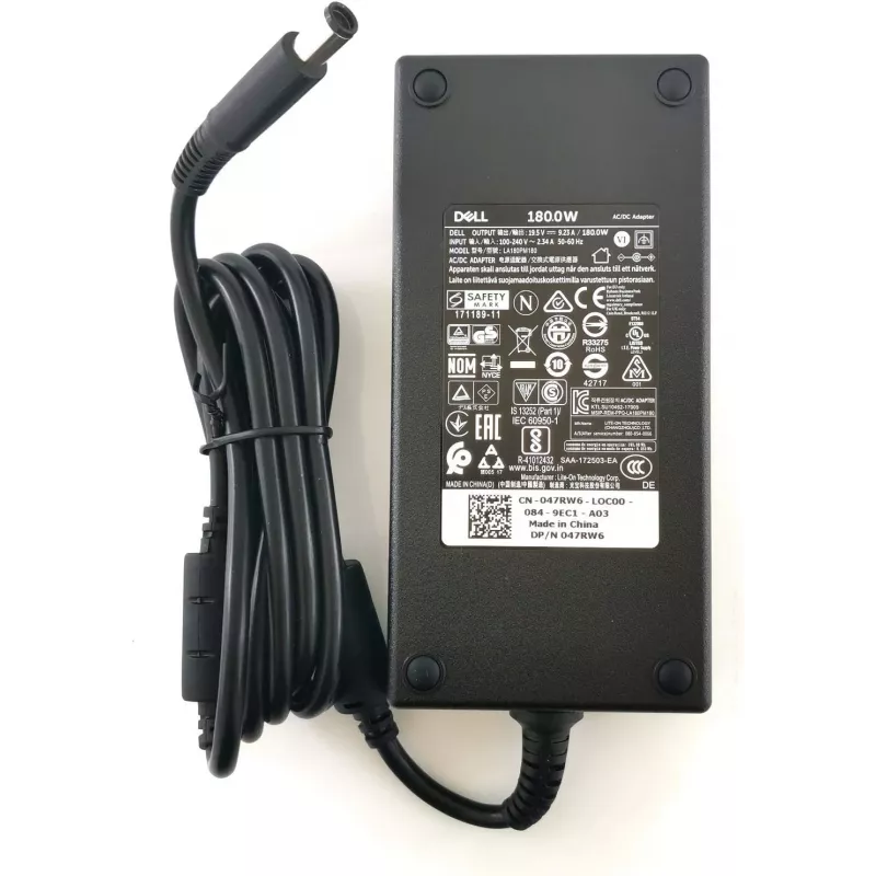 DELL 180W maiņstrāvas barošanas adapteris/pārveidotājs iekštelpām melns