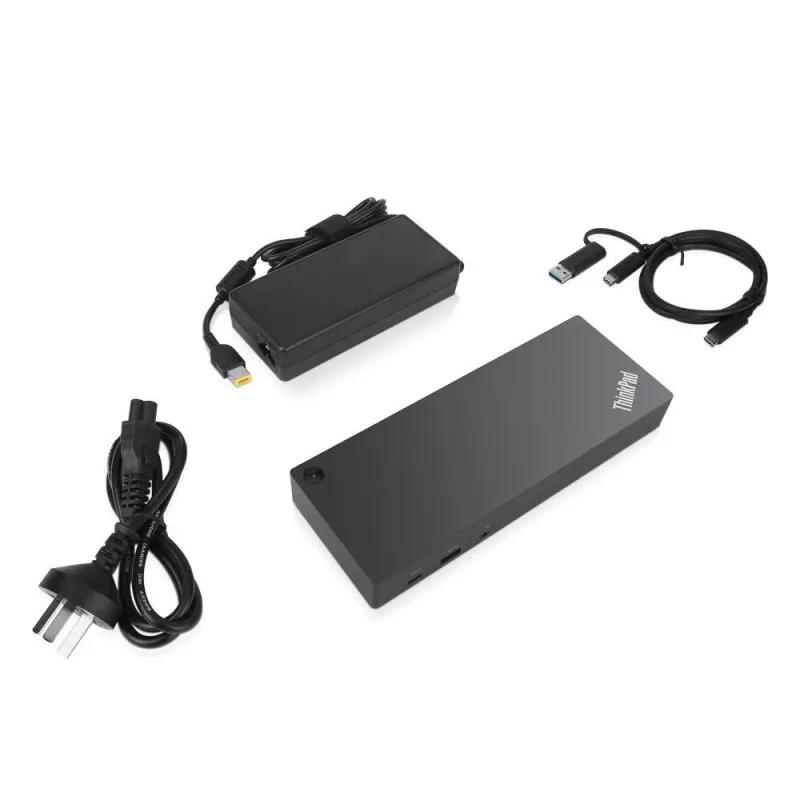 Lenovo 40AF0135UK klēpjdatora dokstacija/portu replikators vadu USB 3.2 Gen 1 (3.1 Gen 1) Type-C melna