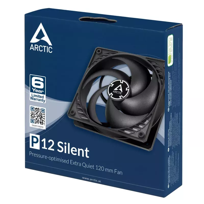 ARCTIC P12 Silent - Spiedienam optimizēts īpaši kluss 120 mm ventilators