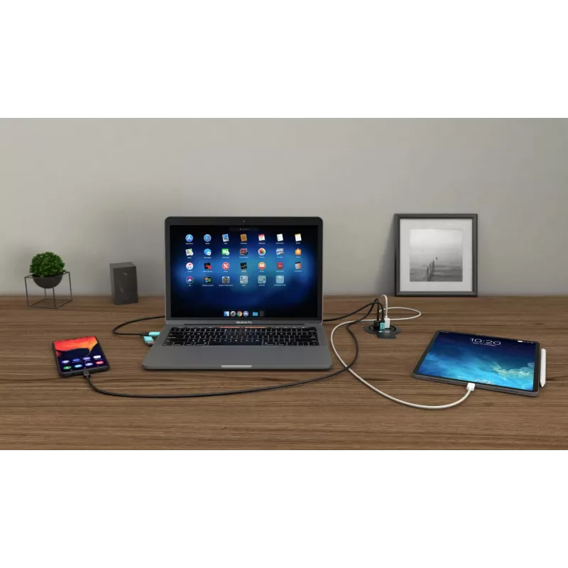 Lādētājs i-tec iebūvējams galda ātrais lādētājs USB-C PD 3.0 + 3x USB 3.0 QC3.0 96 W