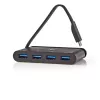 USB centrmezgls Nedis TCARF200BK USB 3.2 Gen 1 Type-C melns