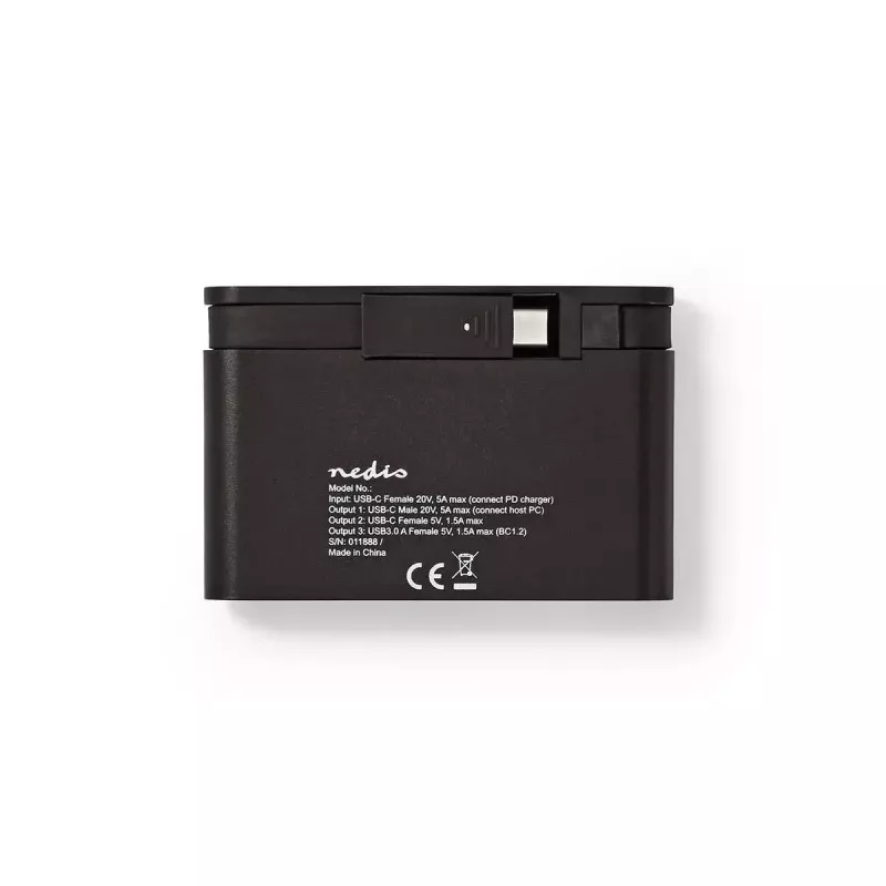 Nedis TCARF220BK klēpjdatora dokstacija USB 3.2 Gen 1 Type-C melna