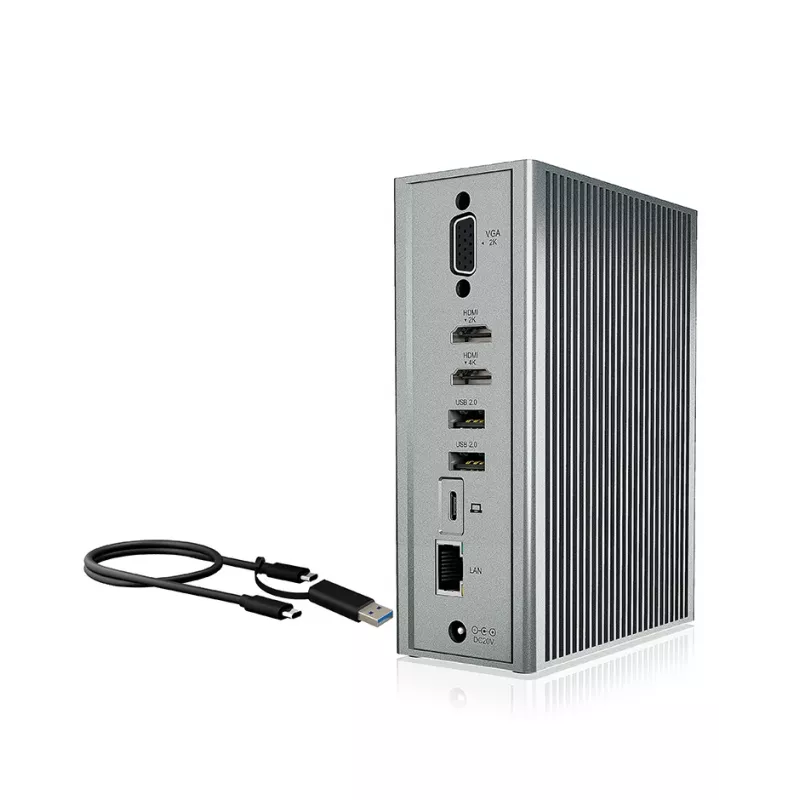 ICY BOX IB-DK2262AC vadu USB 3.2 Gen 1 (3.1 Gen 1) Type-C antracīta