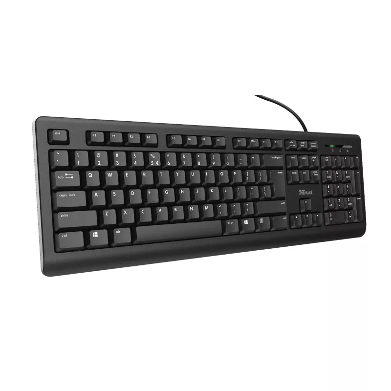 Trust TK-150 tastatūra birojam USB QWERTZ vācu melna