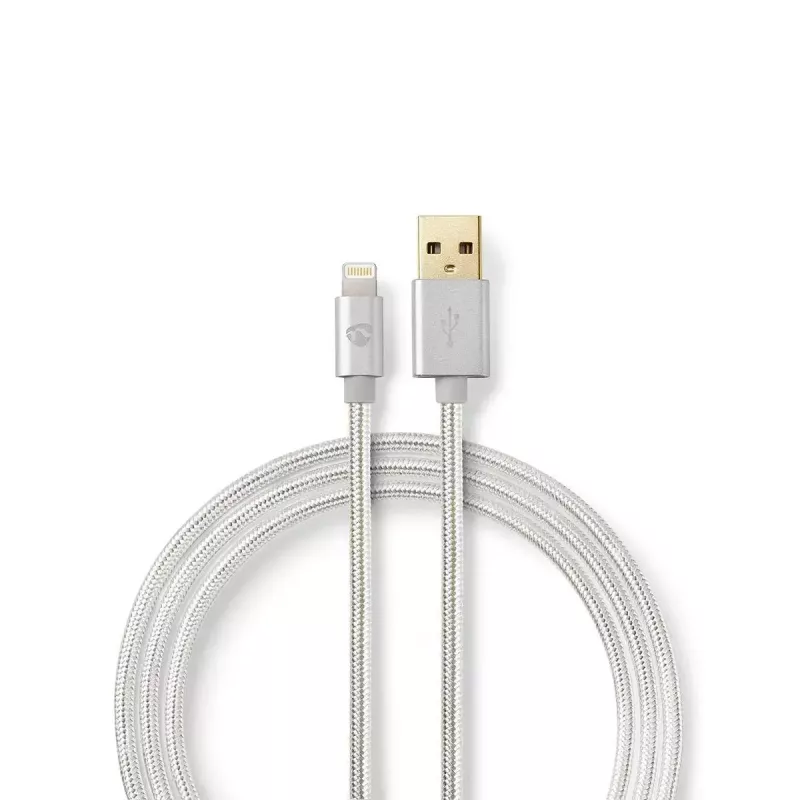 Mobilo tālruņu kabelis Nedis CCTB39300AL10 Alumīnijs 1 m USB A Lightning