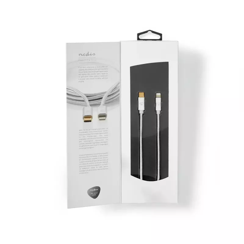 Lightning kabelis Nedis CCTB39650AL20 2m USB C Alumīnijs