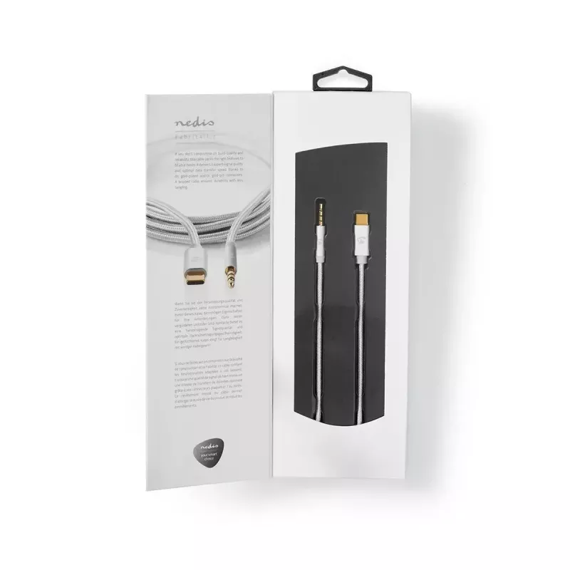 Audio kabelis Nedis CCTB65940AL10 1m USB C uz 3.5mm Alumīnijs