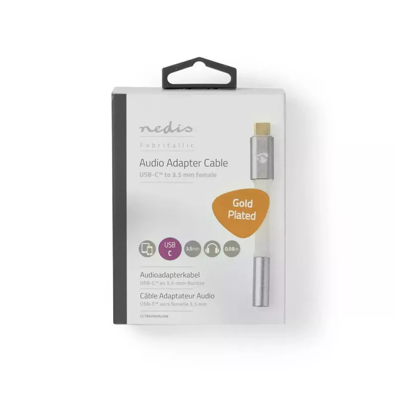 Audio kabelis Nedis CCTB65950AL008 3.5 mm ligzda uz USB spraudni 0.08 m alumīnija