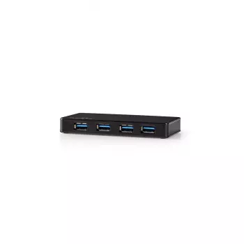 USB centrmezgls Nedis UHUBU3420BK USB 3.2 Gen 1 Micro-B melns