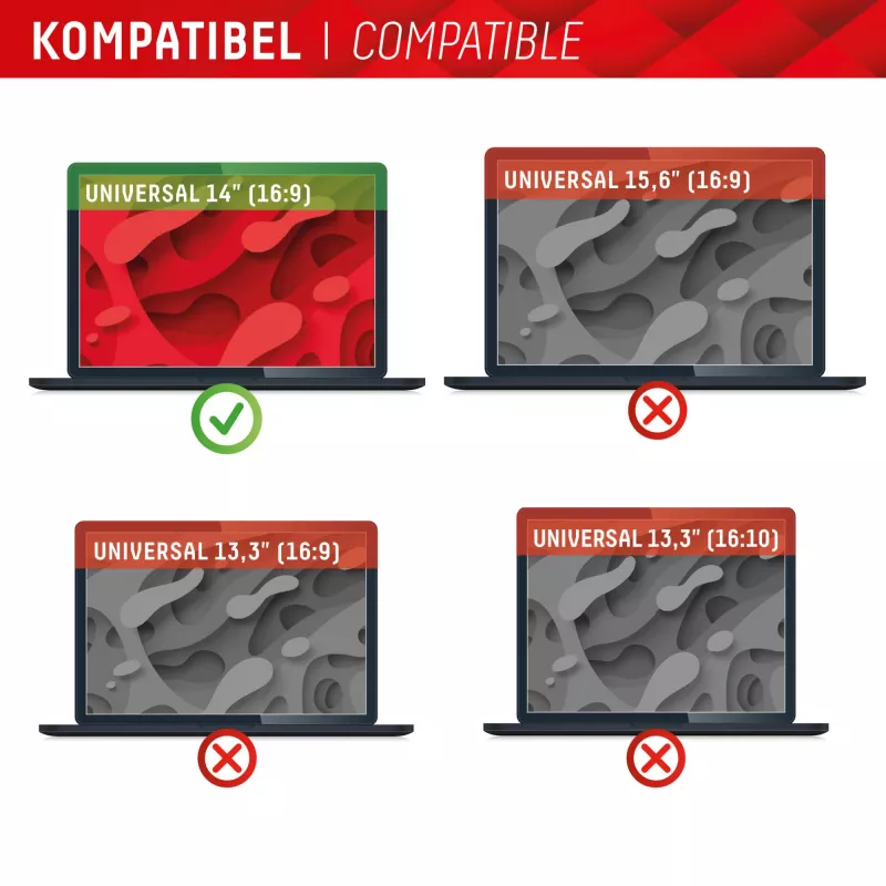 Displex PRIVACY SAFE magnētiskais 2-pusēju privātuma filtrs klēpjdatoram/ piezīmjdatoram 14'' (16:9)