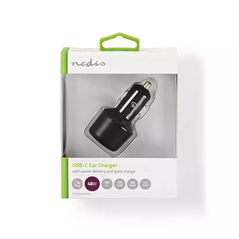Mobilo ierīču lādētājs Nedis CCPD30W100BK viedtālrunim melns ātrā uzlāde
