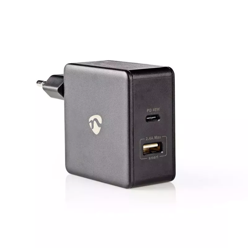 Mobilās ierīces lādētājs Nedis WCPD45W100BK Universāls Melns USB Iekštelpām