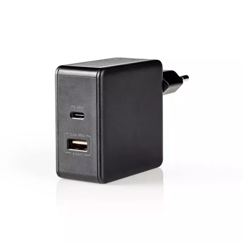 Mobilās ierīces lādētājs Nedis WCPD45W100BK Universāls Melns USB Iekštelpām