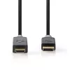 Video kabeļa adapteris Nedis CCBW37100AT10 1m DisplayPort–HDMI, melns