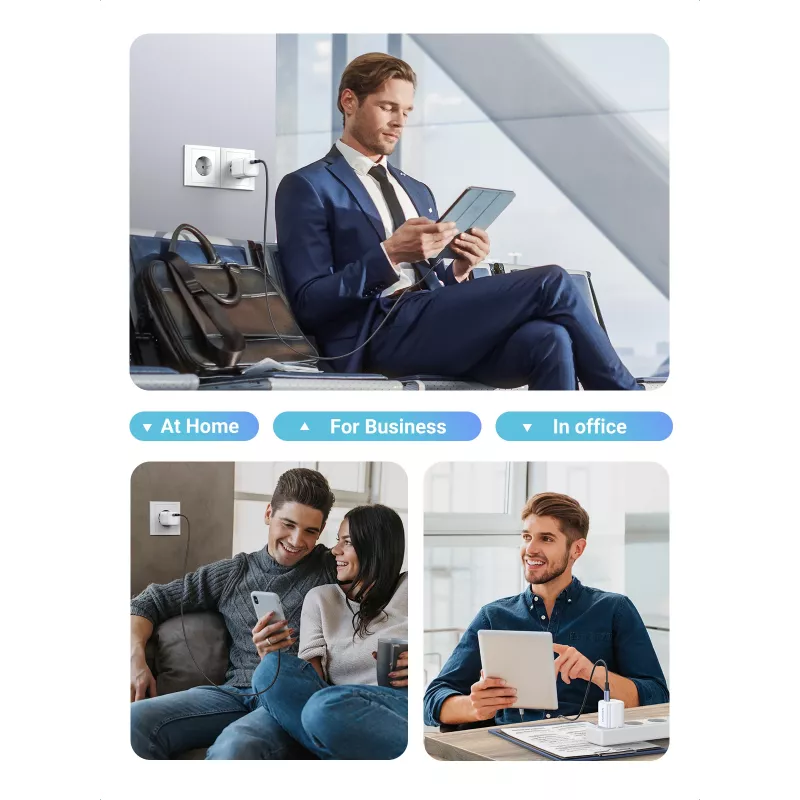 Iekštelpu lādētājs Ugreen 15324 universāls balts maiņstrāva 1 USB Type-C ports