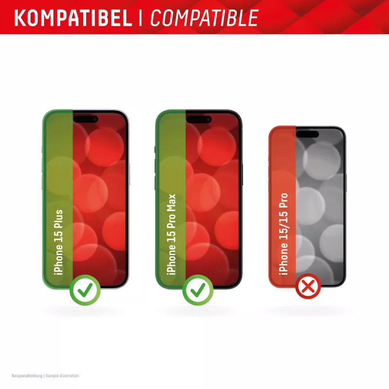 Displex pilna pārklājuma ekrāna aizsargs (10H) Apple iPhone 15 Plus/15 Pro Max, Eco montāžas rāmis, pilns pārklājums