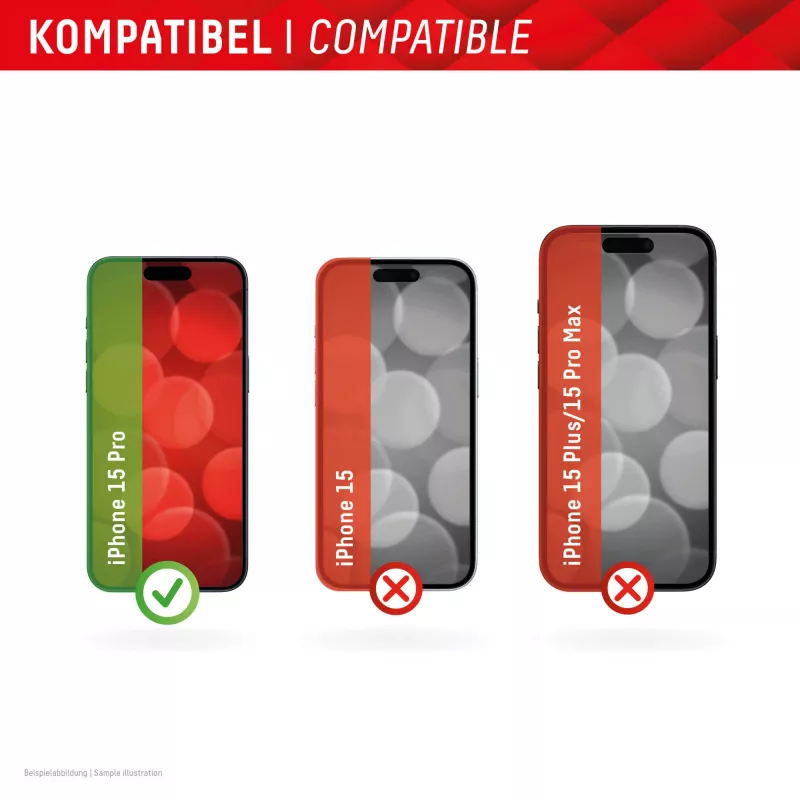 Displex ekrāna aizsargs + maciņš Apple iPhone 15 Pro, Eco montāžas rāmis, izturīgs pret skrāpējumiem