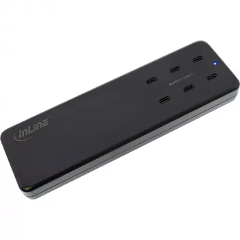 InLine Multiport barošanas bloks, lādētājs, 6x USB-C, PD 3.0, GaN, melns