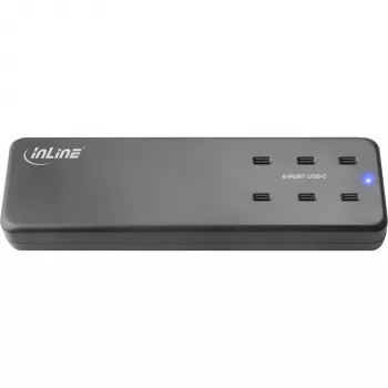 InLine Multiport barošanas bloks, lādētājs, 6x USB-C, PD 3.0, GaN, melns