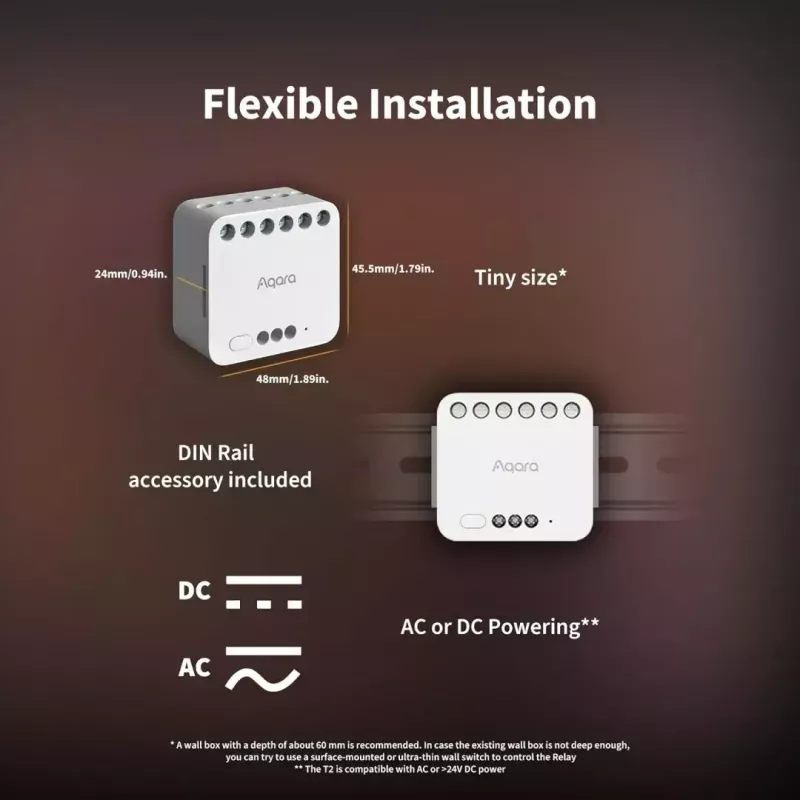 Smart Home Divu kanālu releja modulis, Aqara DCM-K01, 2 kanālu vadība