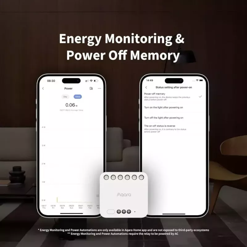 Smart Home Divu kanālu releja modulis, Aqara DCM-K01, 2 kanālu vadība