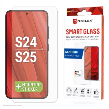 Displex Smart Glass (9H) Samsung Galaxy S24/S25, montāžas uzlīme, neplīstošs