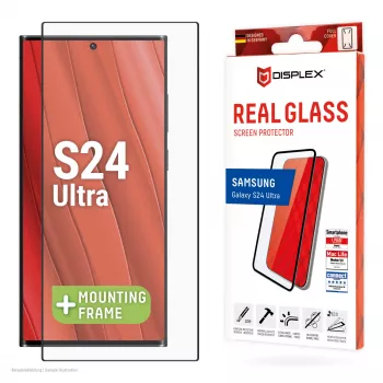 Displex pilna pārklājuma ekrāna aizsargs (10H) Samsung Galaxy S24 Ultra, Eco montāžas rāmis, pilns pārklājums