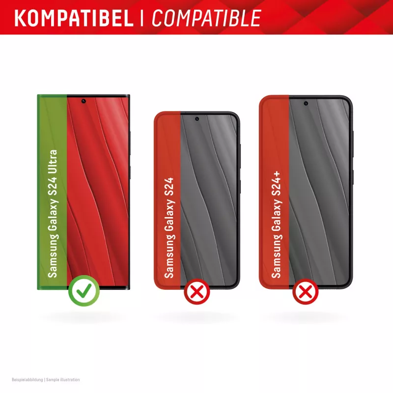 Displex pilna pārklājuma ekrāna aizsargs (10H) Samsung Galaxy S24 Ultra, Eco montāžas rāmis, pilns pārklājums
