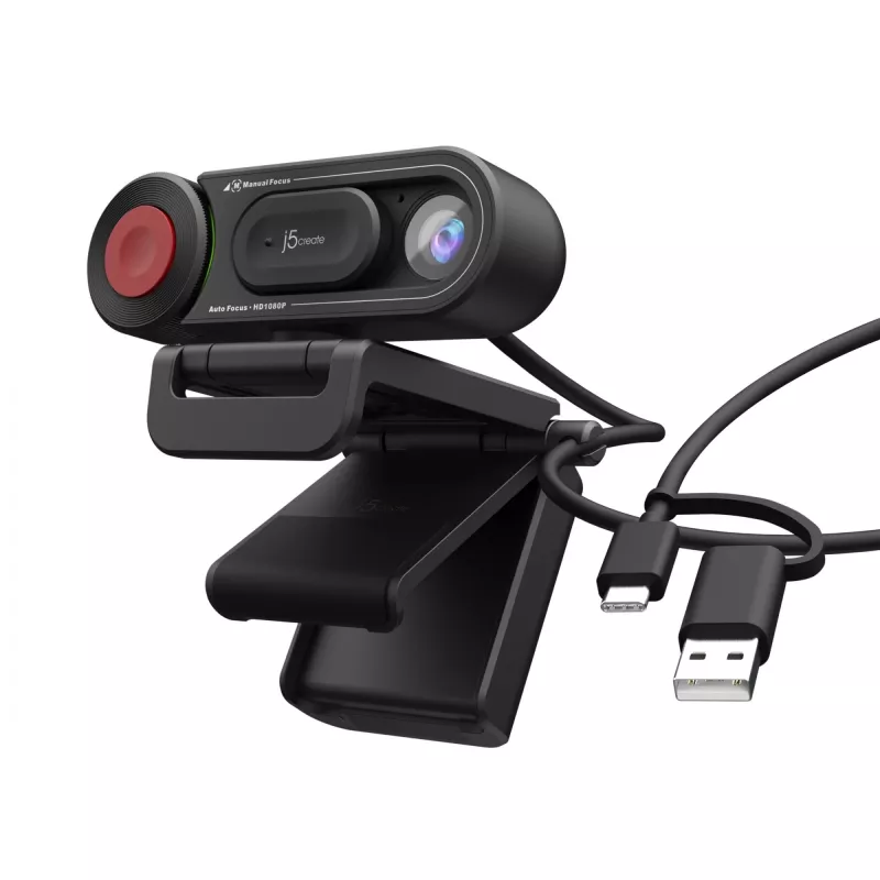 j5create JVU250 HD tīmekļa kamera ar automātisko un manuālo fokusa pārslēgu