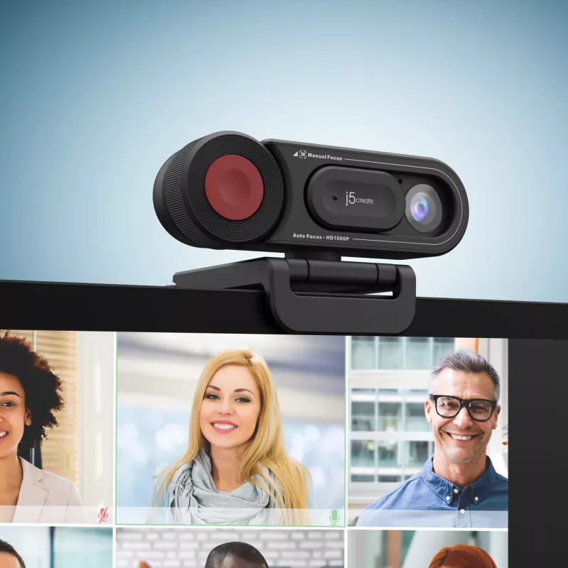 j5create JVU250 HD tīmekļa kamera ar automātisko un manuālo fokusa pārslēgu