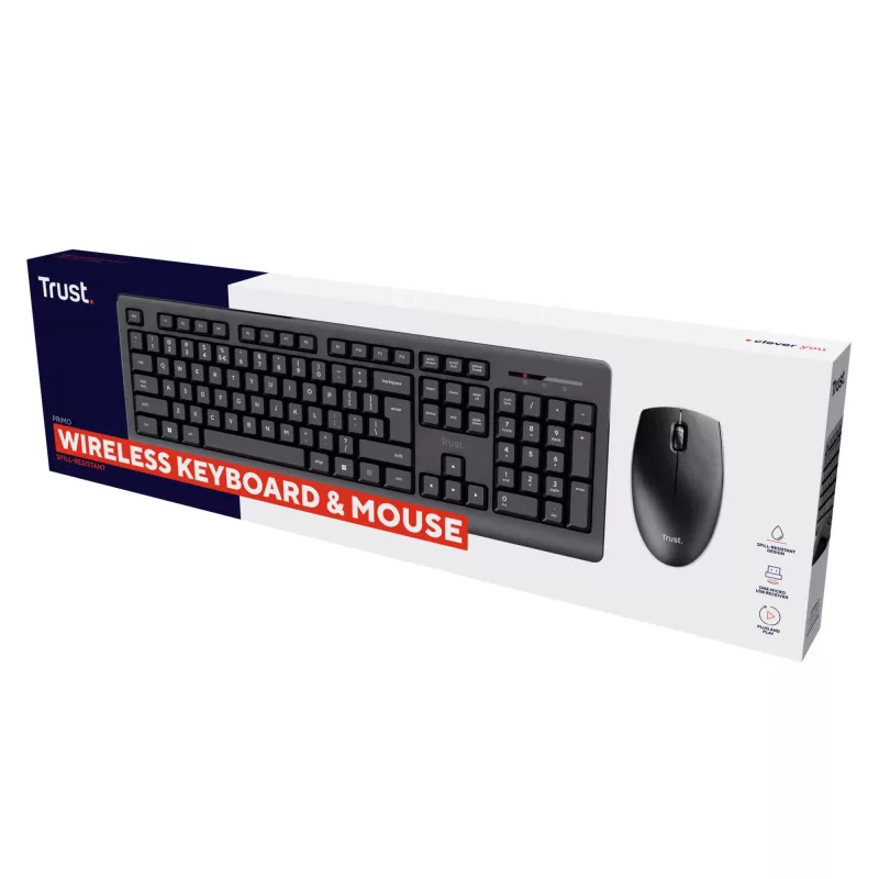 Trust Primo tastatūra ar peli birojam RF bezvadu QWERTZ vācu melna