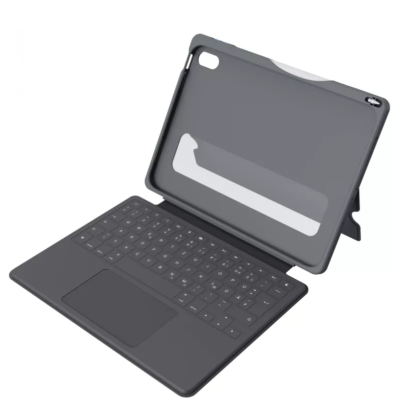 ASTAR DEQSTER Smart Rugged Touch Plus tastatūra iPad 10.9 collas — QWERTZ vācu, mehāniskie slēdži, Smart Connector dokstacija, pelēka